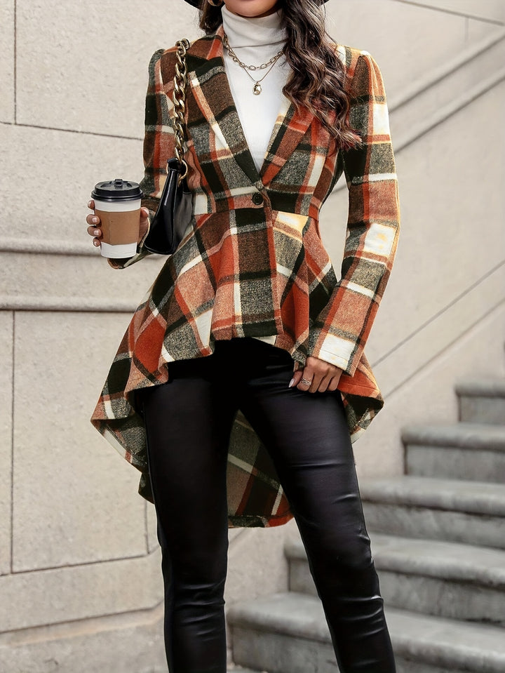 Everly | Checked Draped Jacket