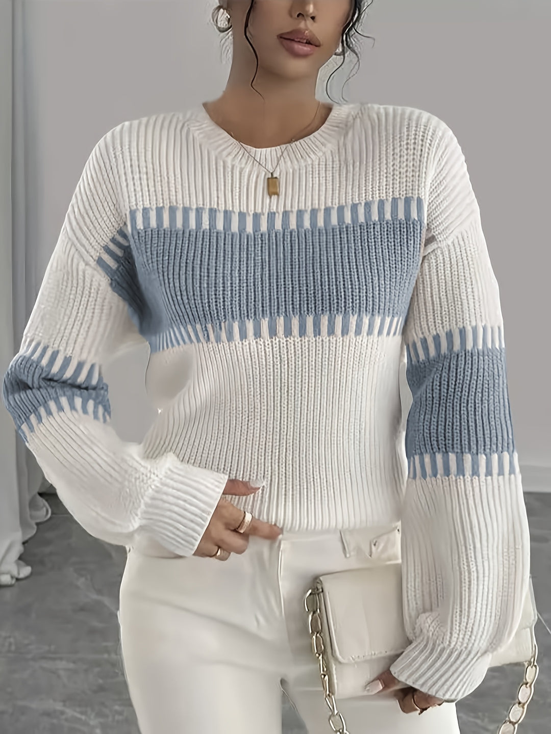 Lorna | Colour-Block Striped Sweater
