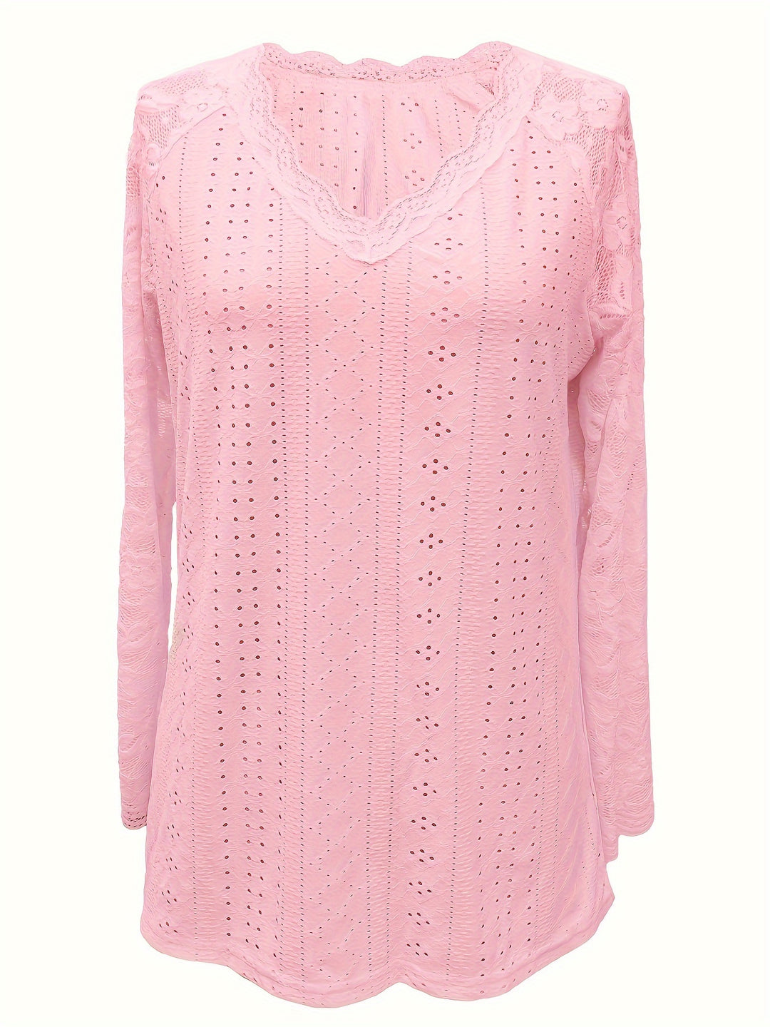 Susanna | Lace-Sleeve Tie-Neck Top