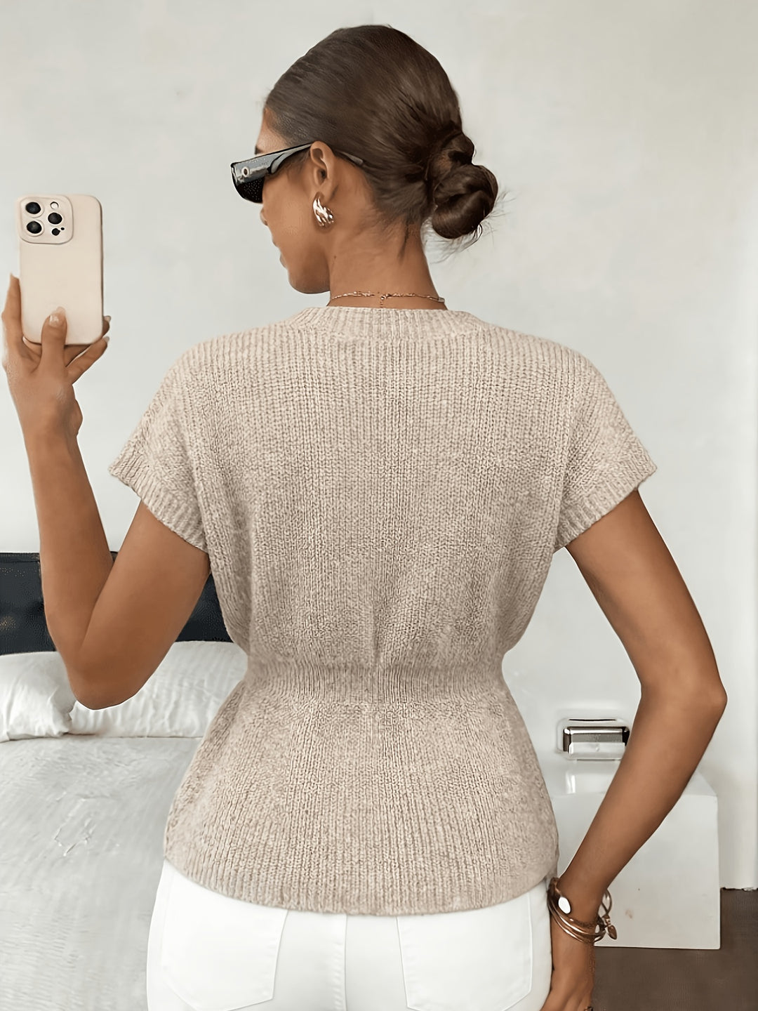 Rachel | Button-Front Knit Top