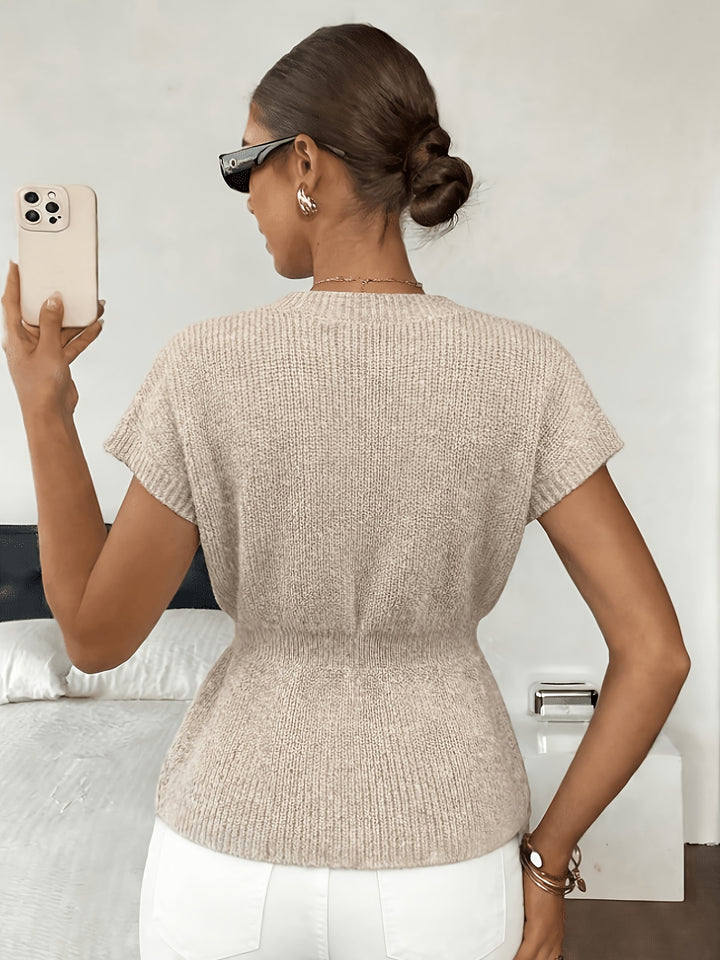 Rachel | Button-Front Knit Top