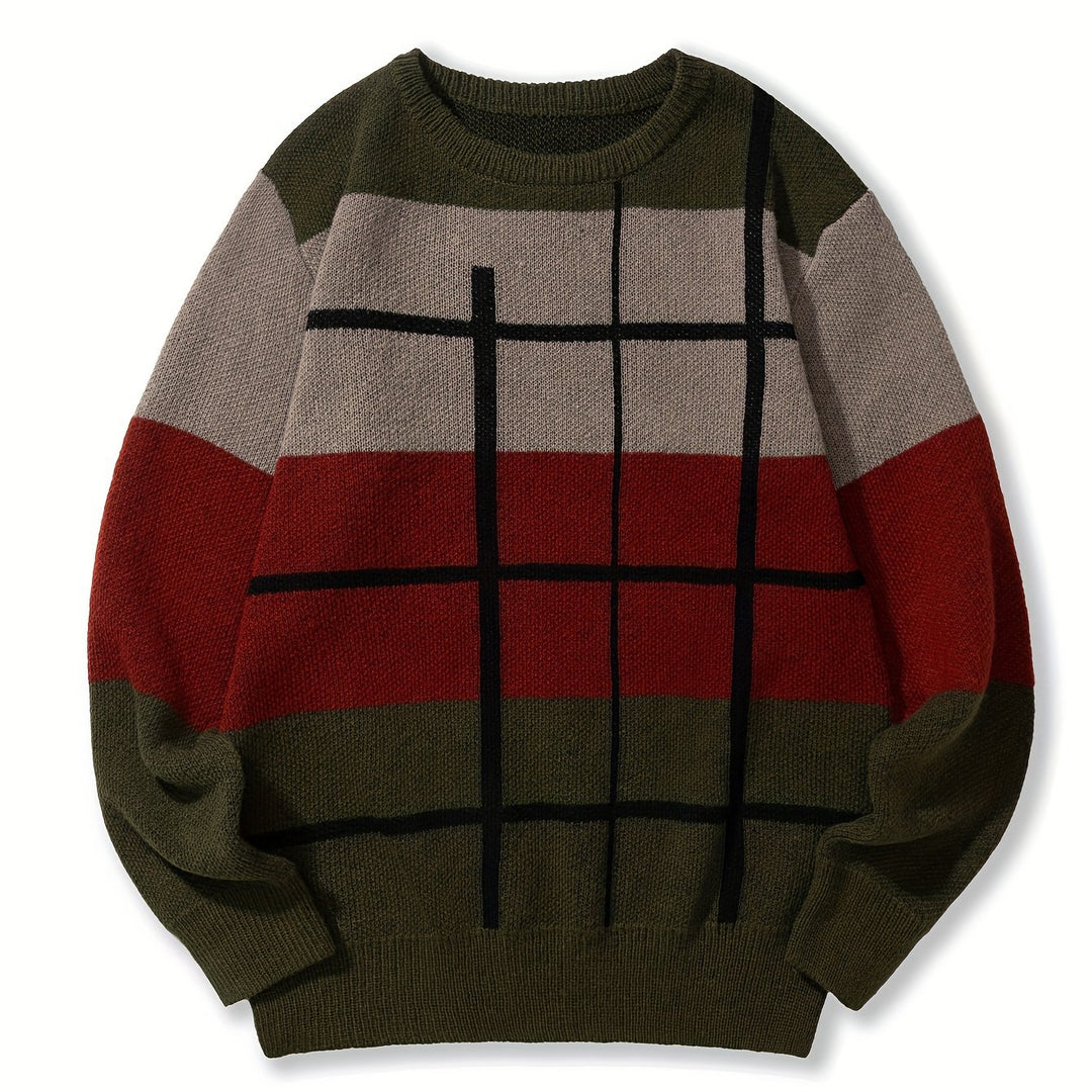 Edmund | Color Block Crewneck Sweater