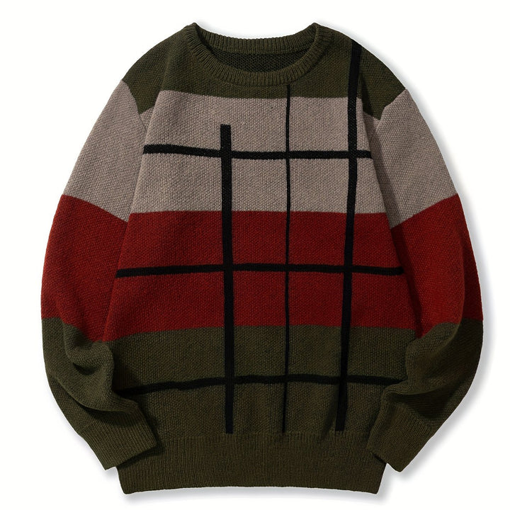 Edmund | Color Block Crewneck Sweater
