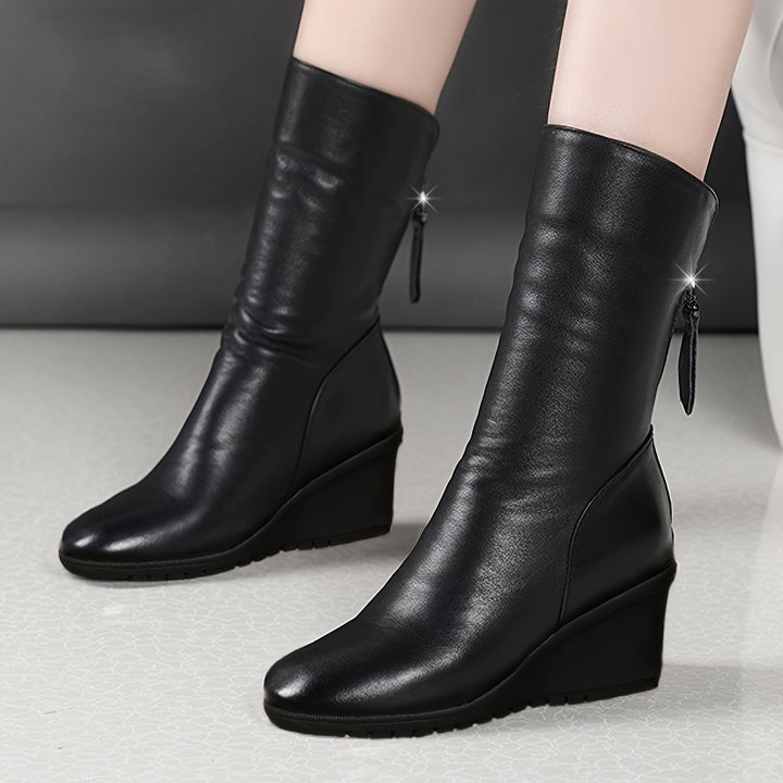 Rowena | Ruched Wedge Boots