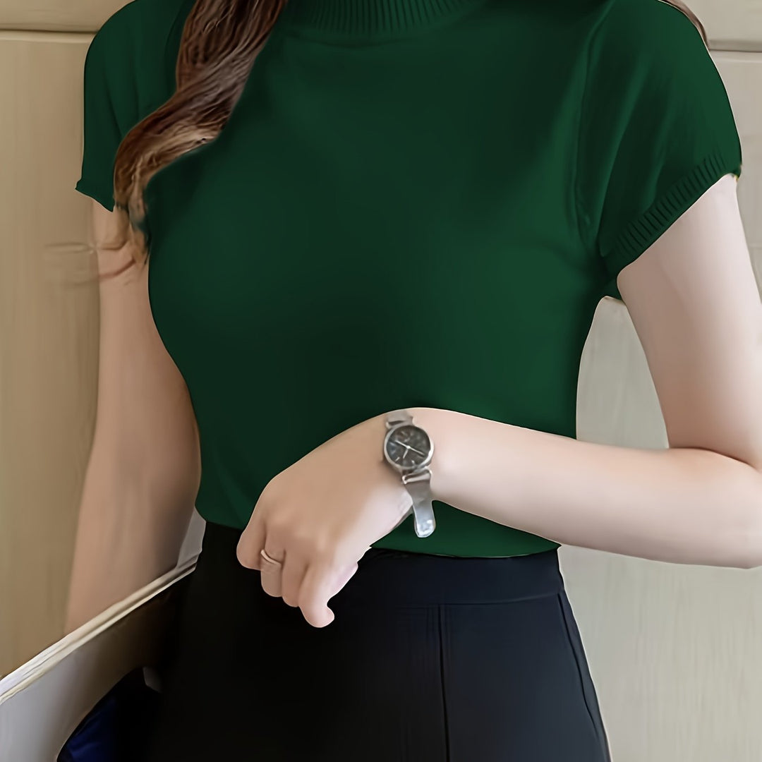 Marnie | Half-Turtleneck Short-Sleeve Top