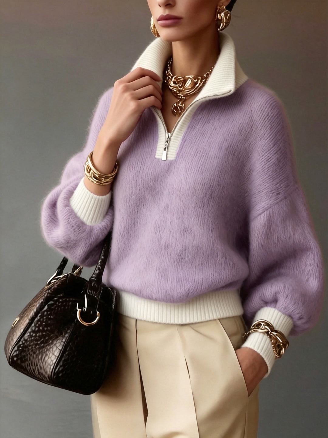 Giselle | Relaxed Half-Zip Sweater