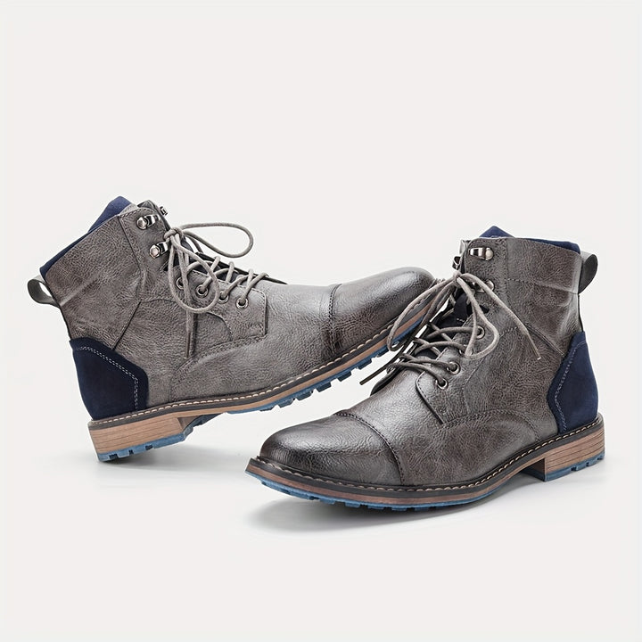 Logan | Cap-Toe Lace-Up Ankle Boots