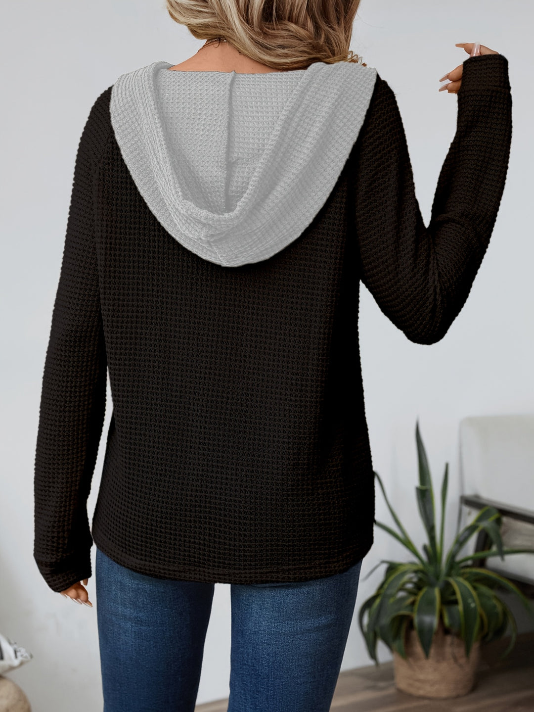 Whitney | Two-Tone Hooded Top