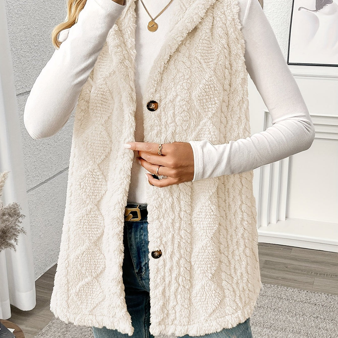 Greta | Cozy Hooded Button-Front Vest