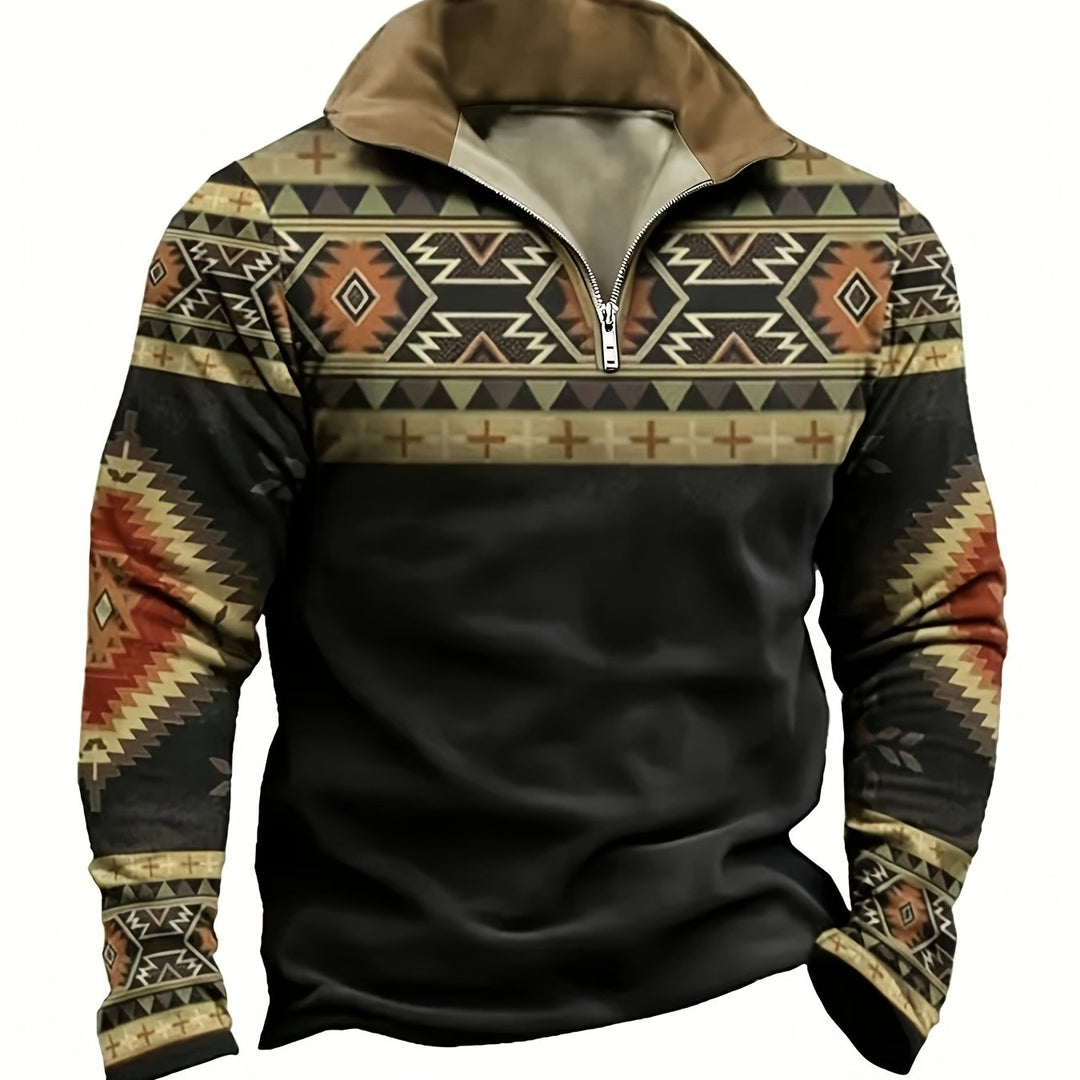 Wade | Southwest-Patterned Half-Zip Pullover