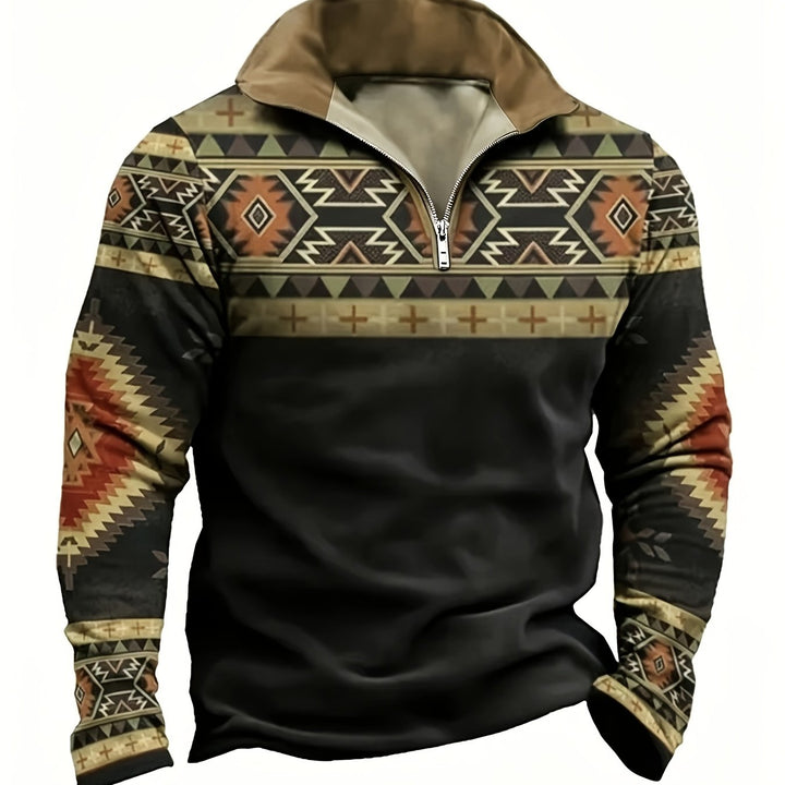 Wade | Southwest-Patterned Half-Zip Pullover