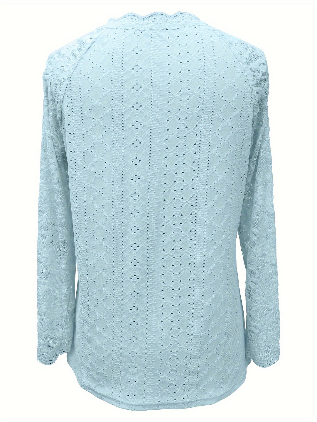 Susanna | Lace-Sleeve Tie-Neck Top