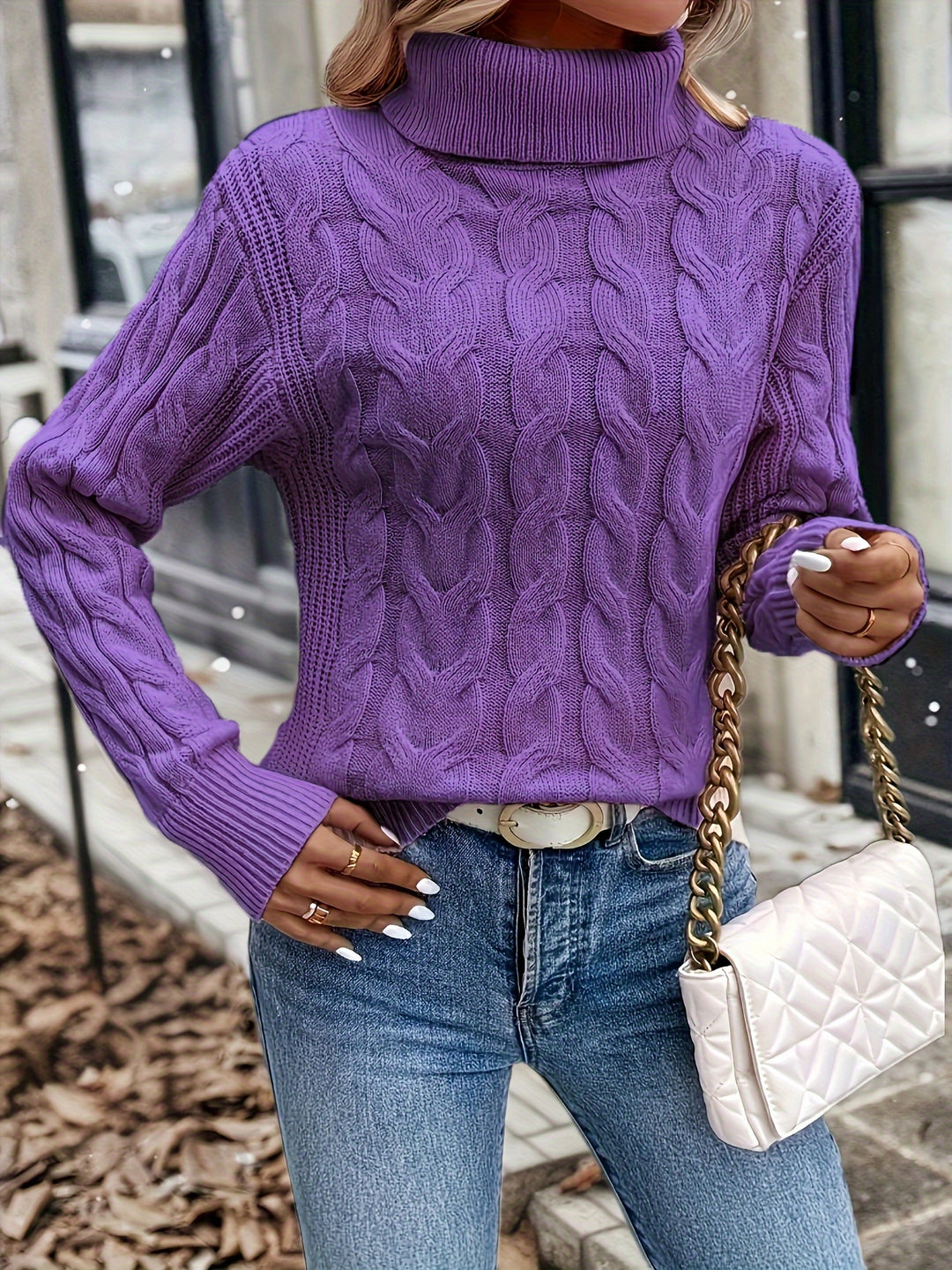 Lila | Cable-Knit Turtleneck Sweater