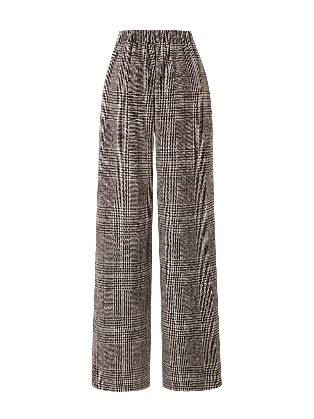 Brooke | Refined Wide-Leg Plaid Trousers
