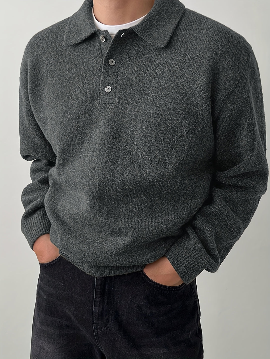 Garrett | Refined Collared Polo Sweater