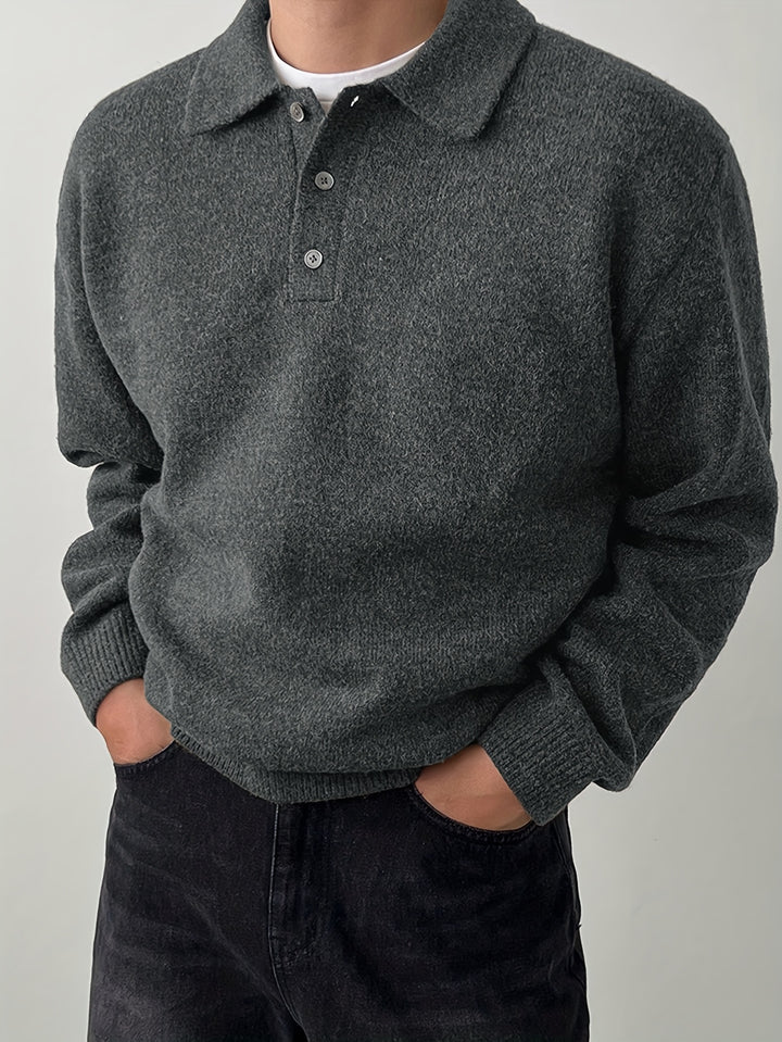 Garrett | Refined Collared Polo Sweater