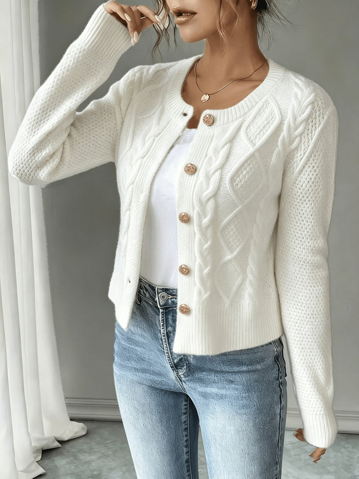 Matilda | Cable-Knit Button-Front Cardigan