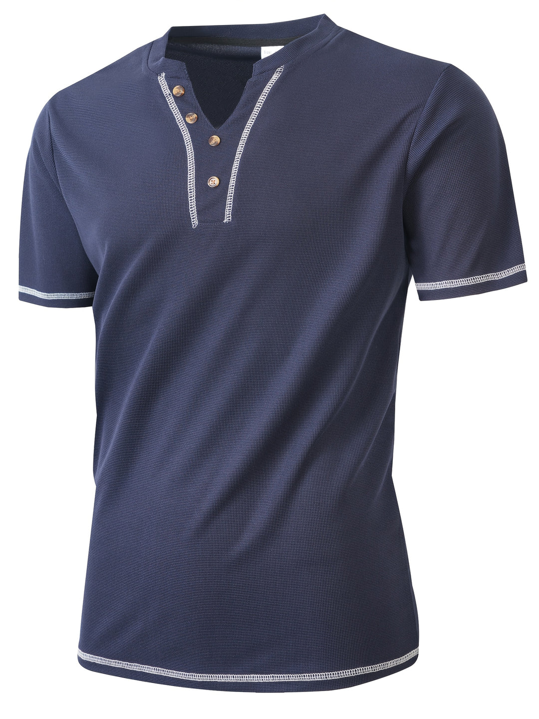 Maxwell | Textured Button-Neck Tee
