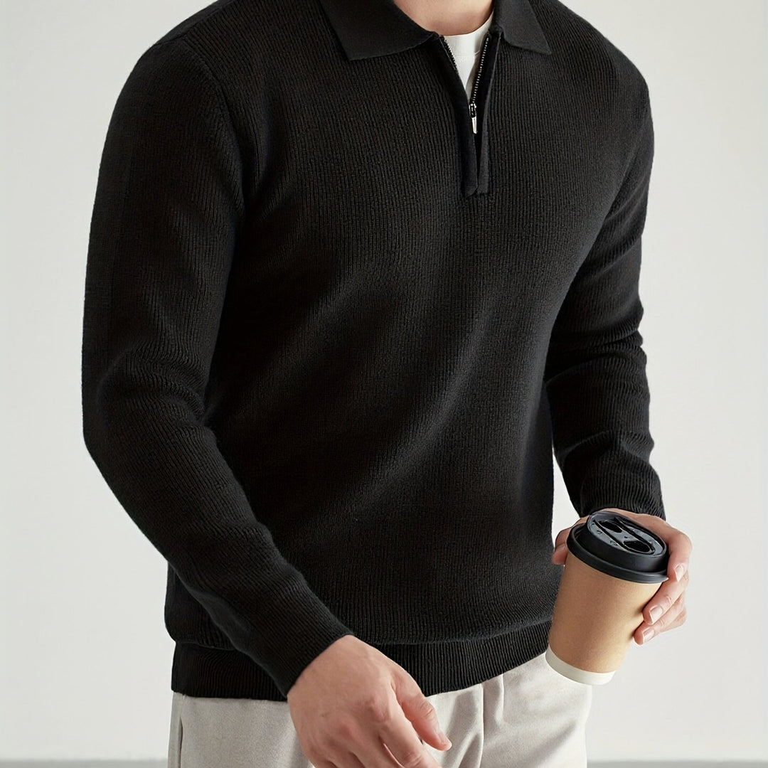 Ford | Refined Zip-Collar Polo Sweater