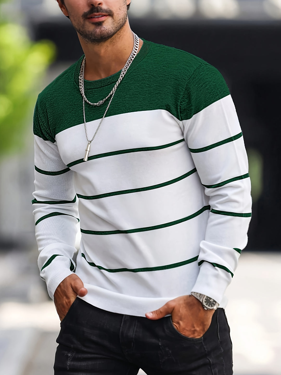 Bennington | Classic Striped Crew Neck Sweater
