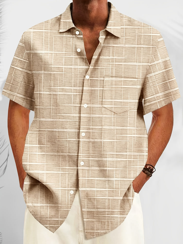 Weston | Textured Grid Short Sleeve Shirt