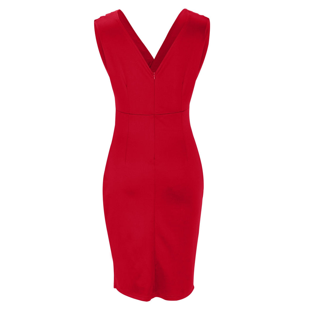Brenda | Elegant V Neck Slit Dress