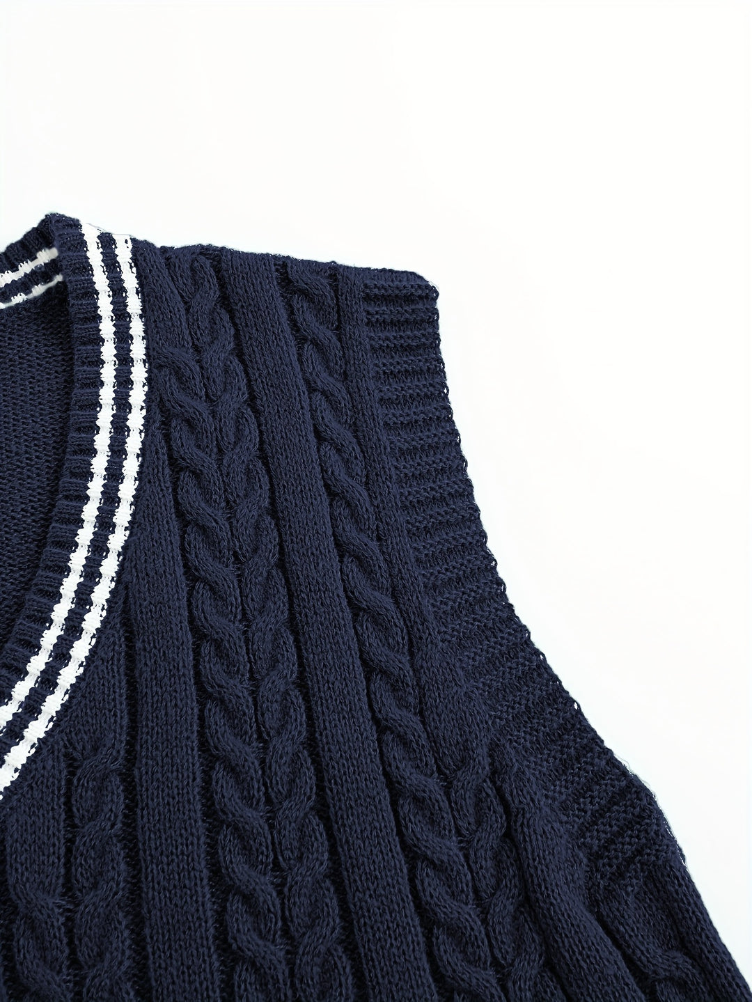 Graham | Cable-Knit V-Neck Vest