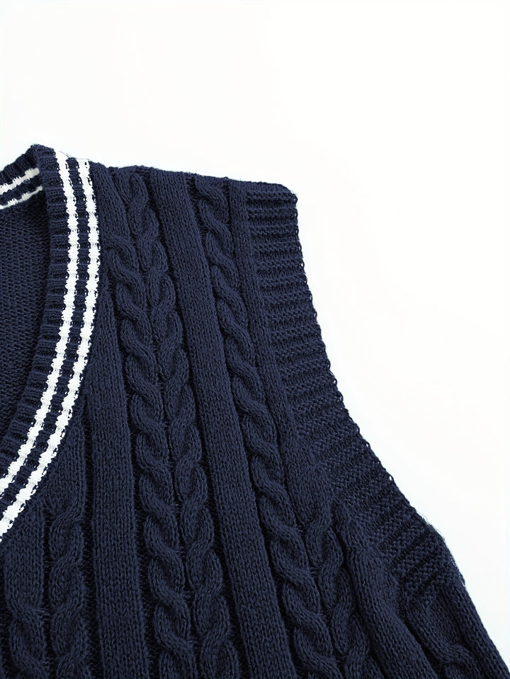 Graham | Cable-Knit V-Neck Vest