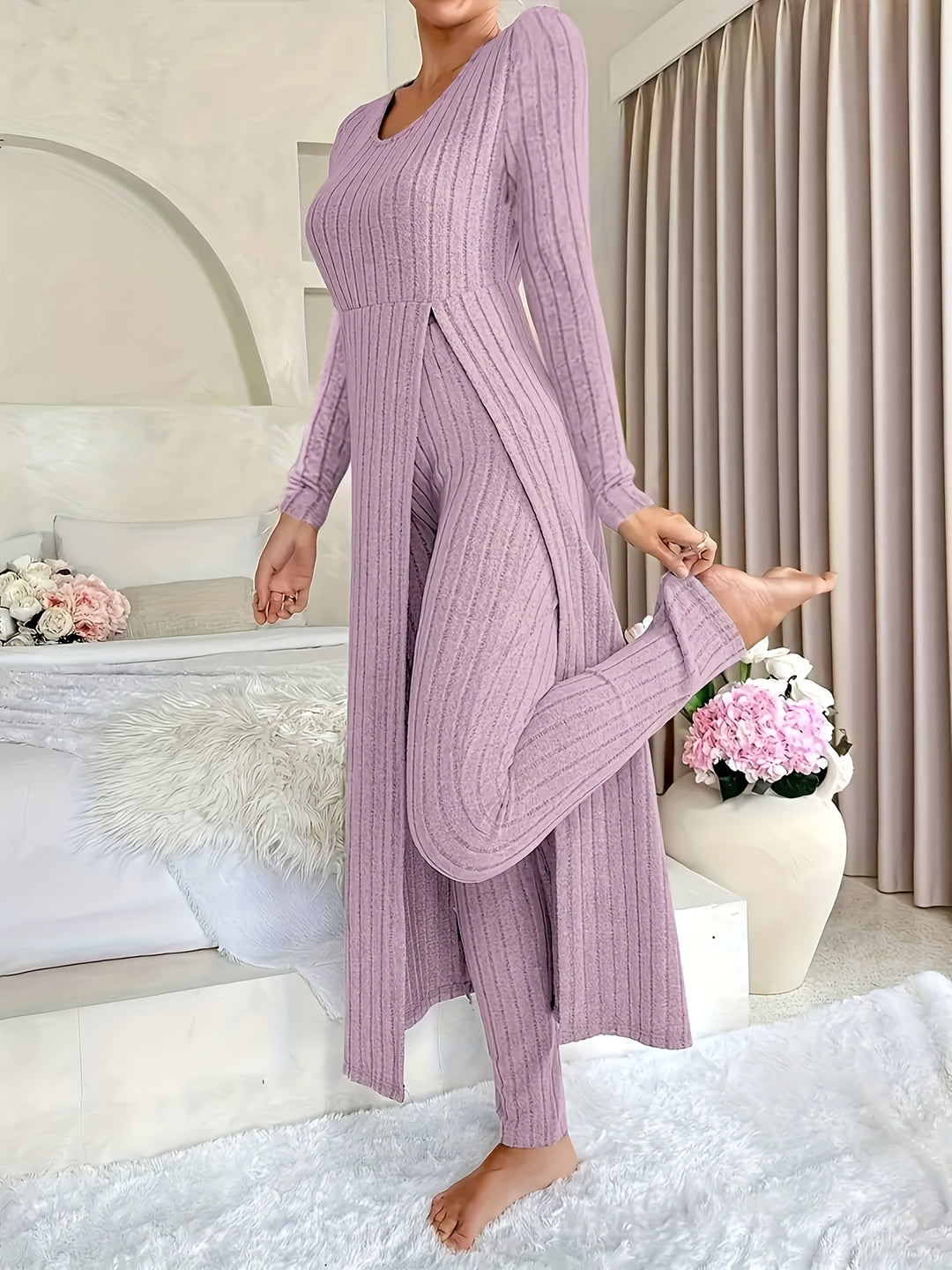 Georgina | Ribbed Lounge Two-Piece Set