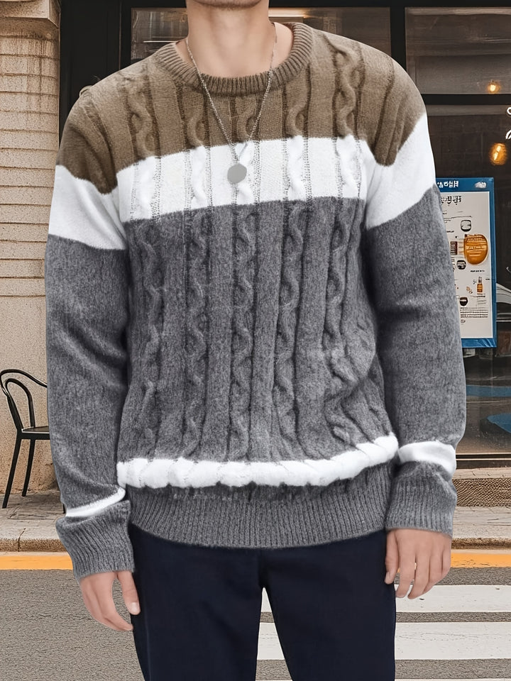 Anton | Textured Colour-Block Sweater