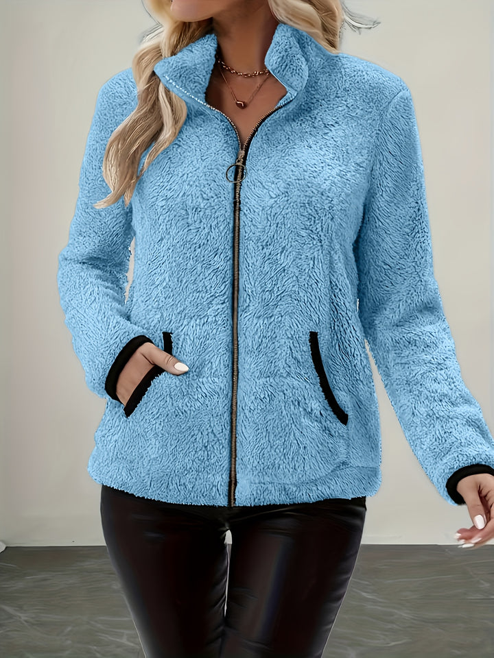 Greta | Cozy Contrast Zip Jacket