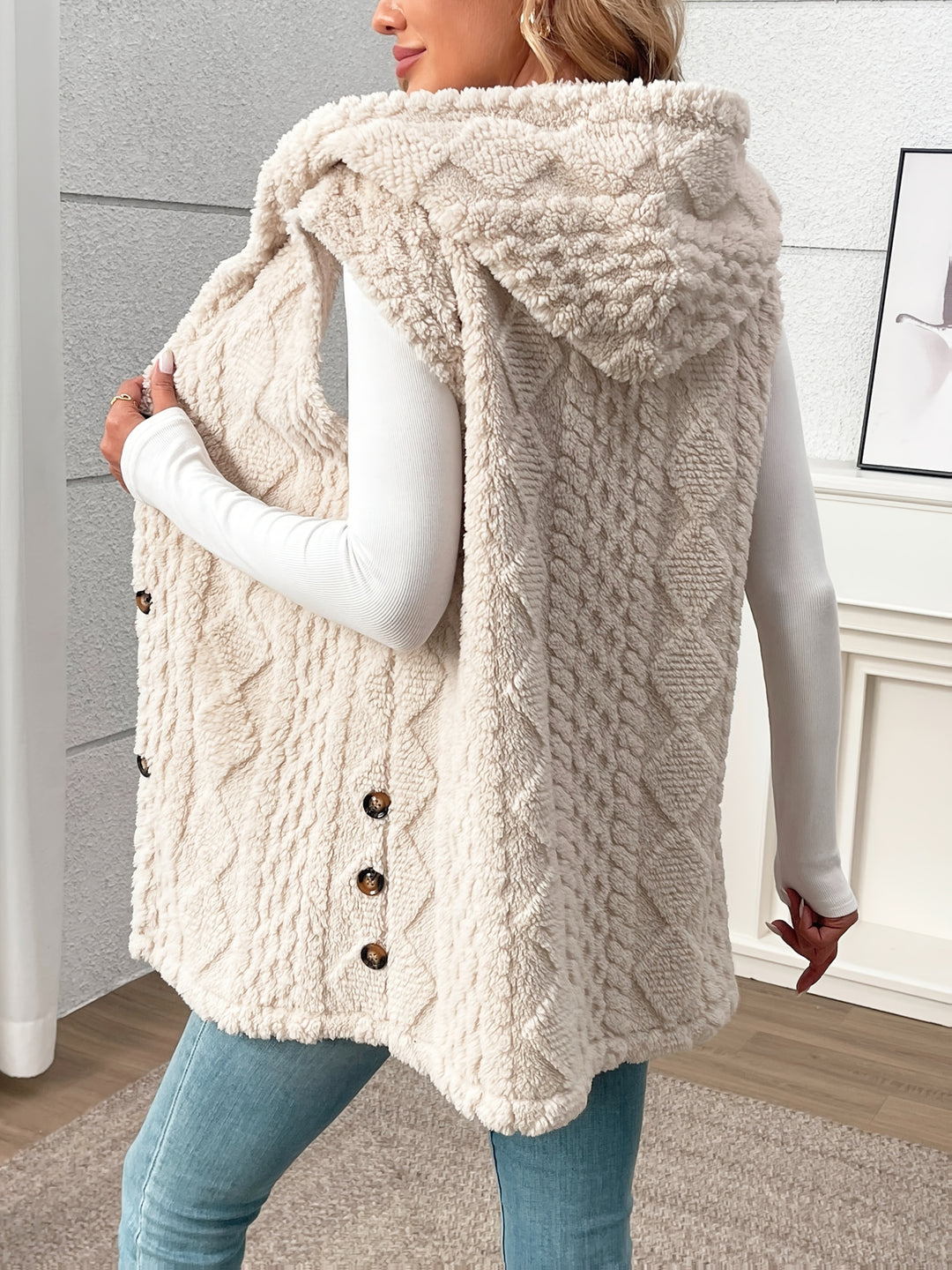 Greta | Cozy Hooded Button-Front Vest