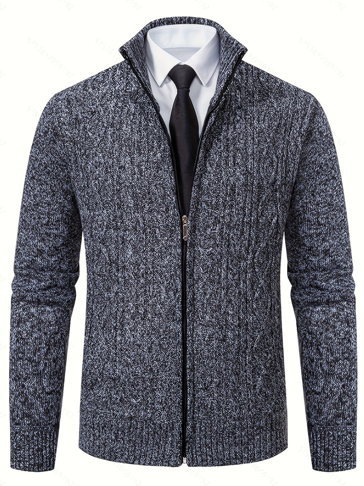 Malcolm | Textured Zip-Up Cardigan