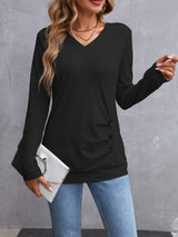 Joanna | Effortless V-Neck Long Sleeve Top