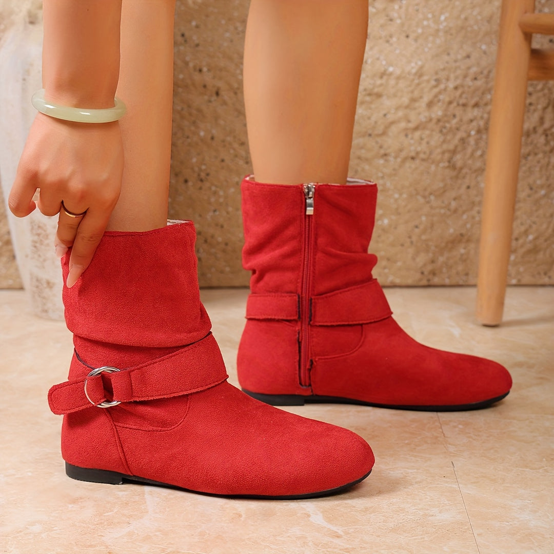 Aurelia | Slouchy Buckle Ankle Boots
