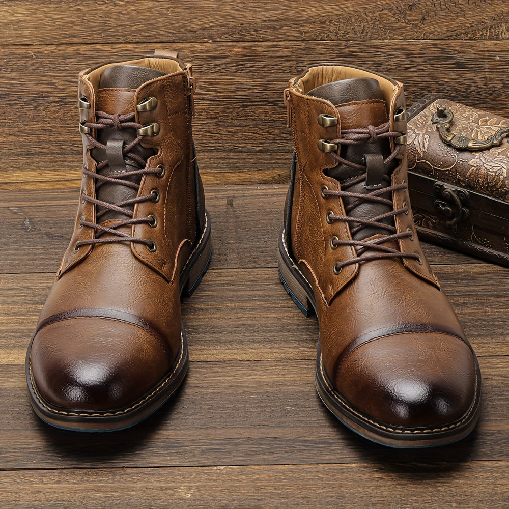 Logan | Cap-Toe Lace-Up Ankle Boots