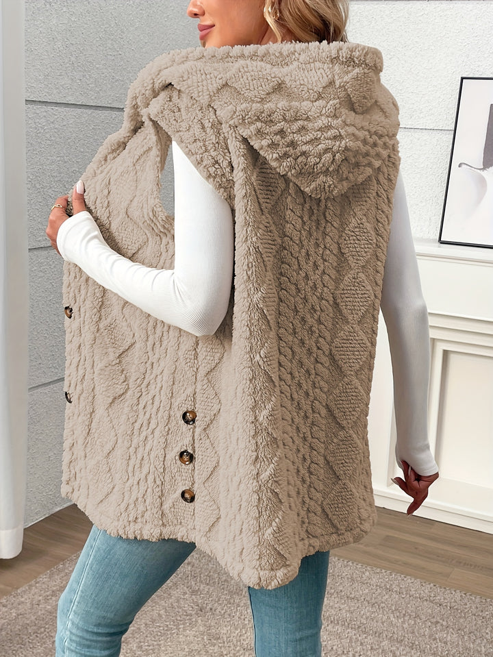 Greta | Cozy Hooded Button-Front Vest