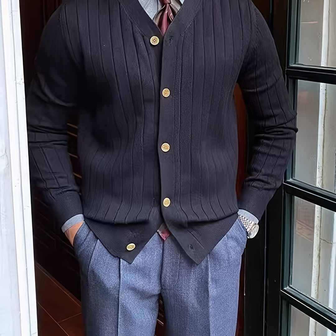 Leland | Ribbed Button-Up Cardigan