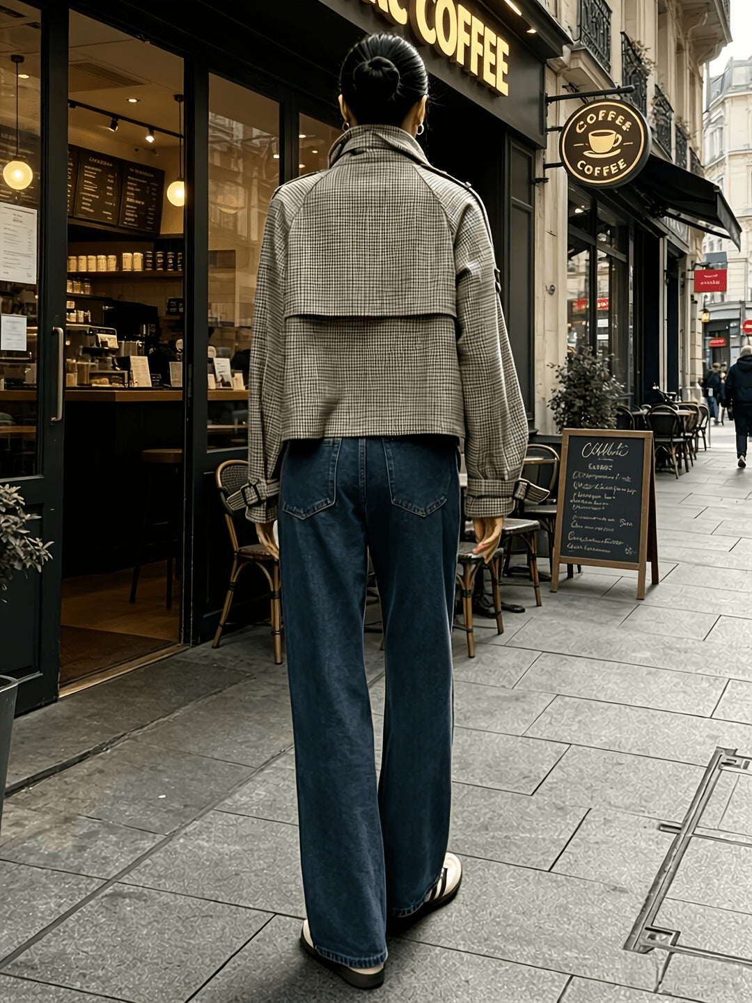 Margaux | Houndstooth Stand-Collar Jacket