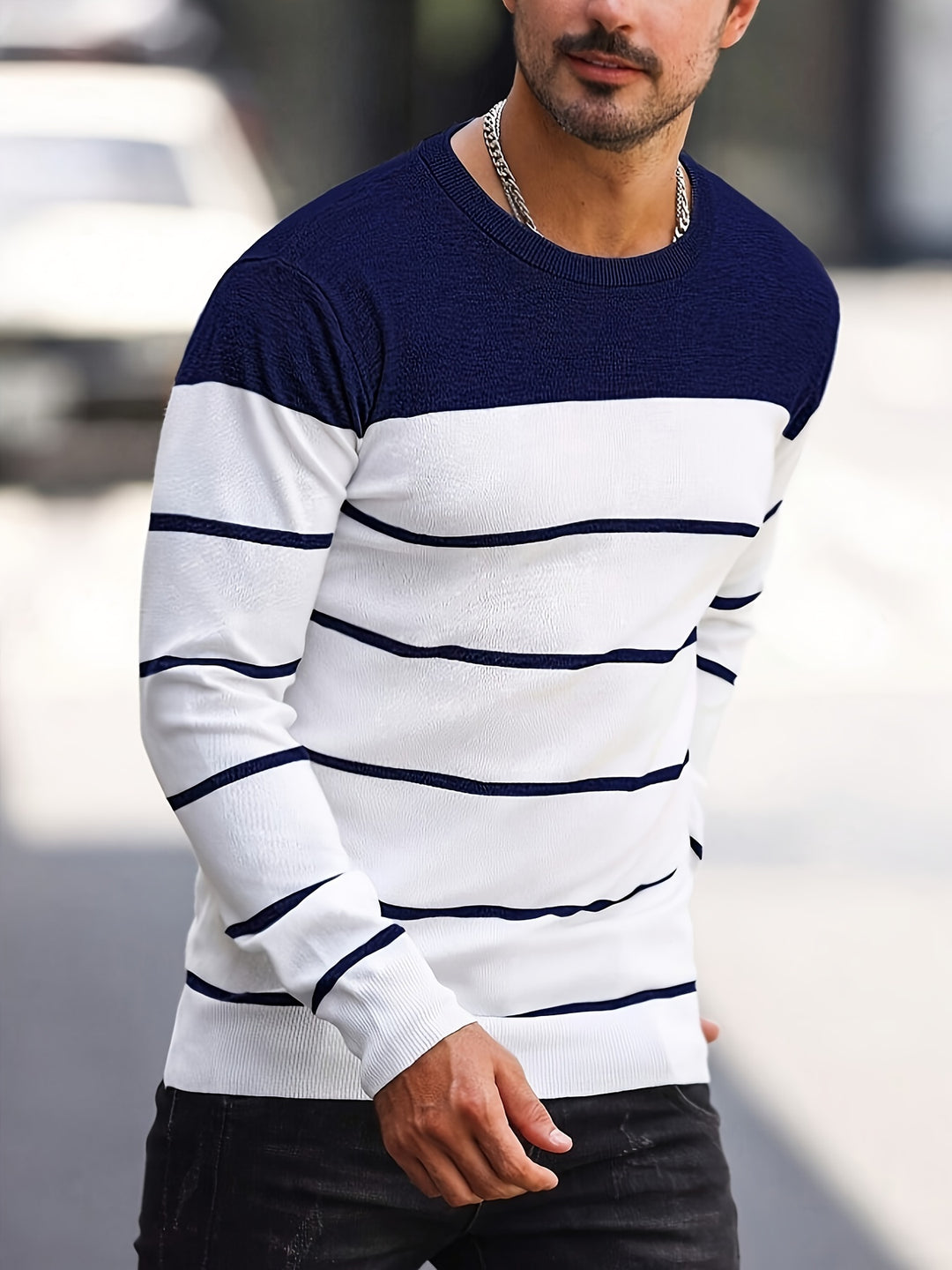 Bennington | Classic Striped Crew Neck Sweater