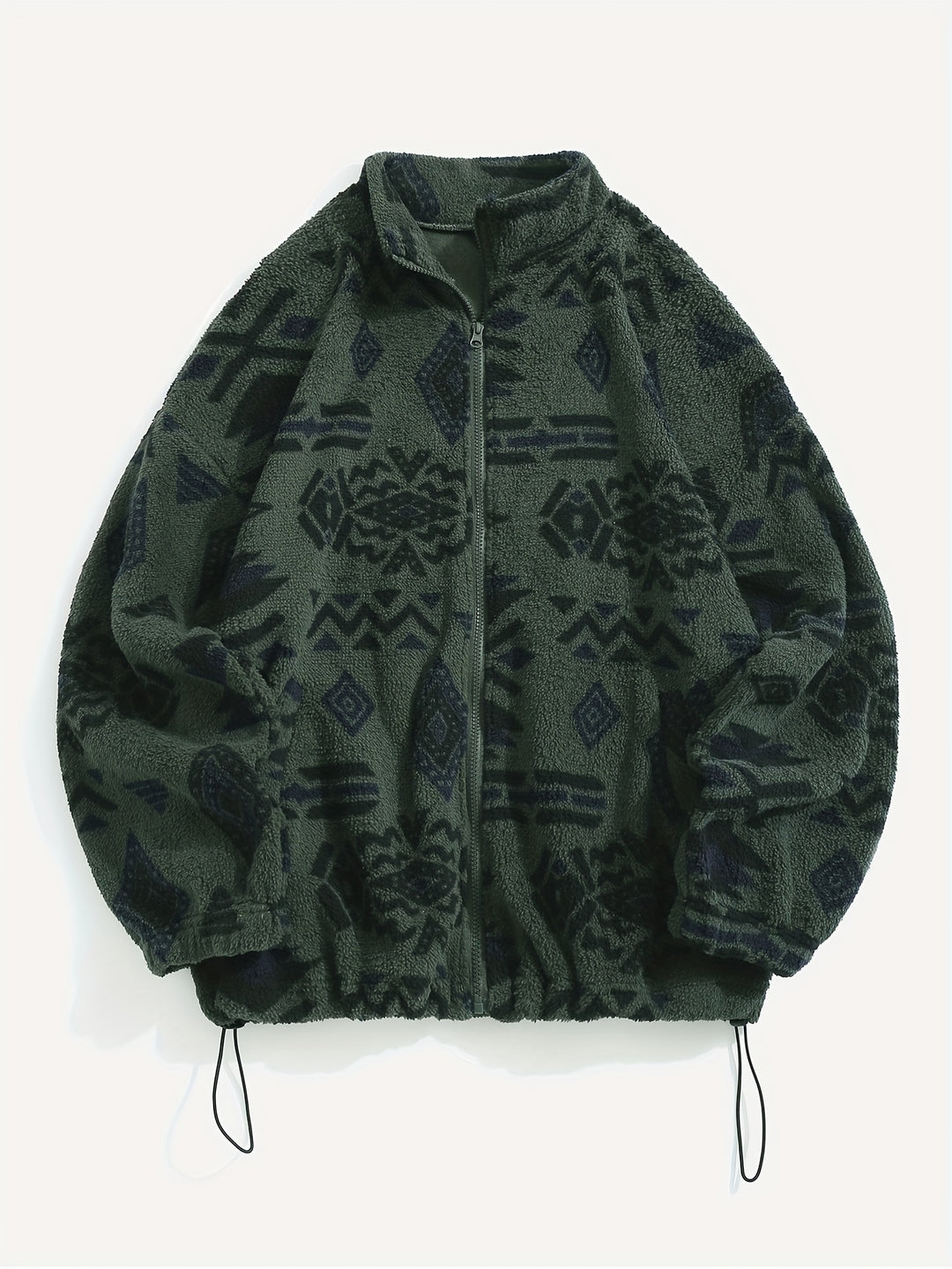 Dahlia | Patterned Plush Zip-Up Jacket