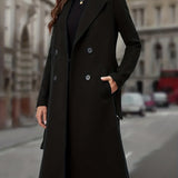 Selene | Tailored Double-Breasted Long Coat