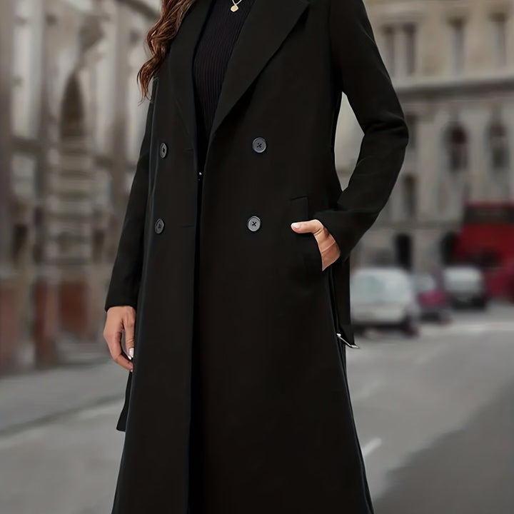 Selene | Tailored Double-Breasted Long Coat