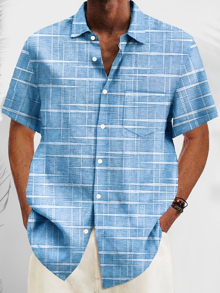 Weston | Textured Grid Short Sleeve Shirt