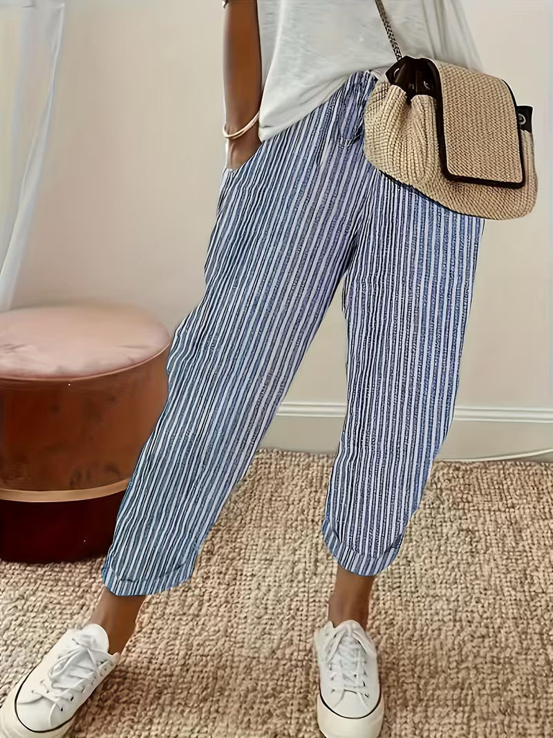 Marley | Striped Wide Leg Casual Pants