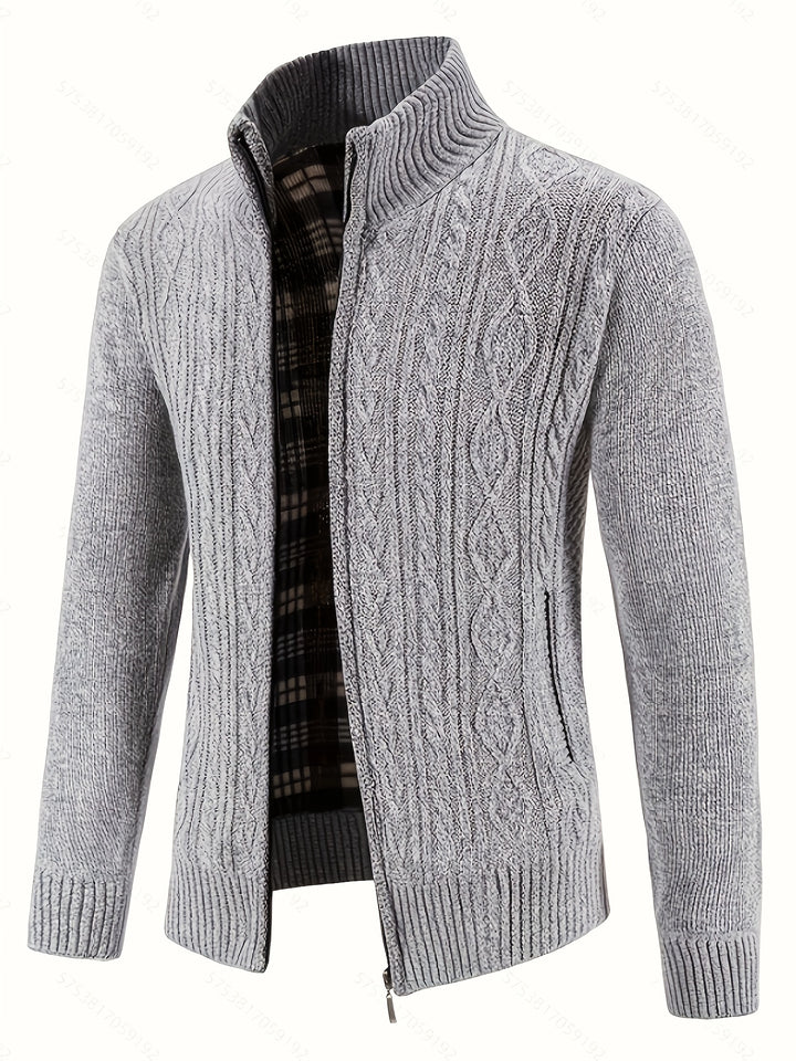Malcolm | Textured Zip-Up Cardigan