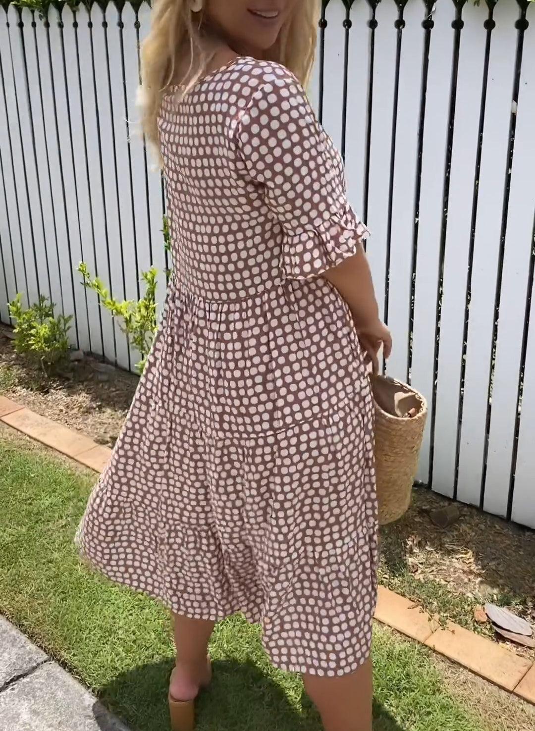 Zora | Classic Short Sleeve Midi Dress