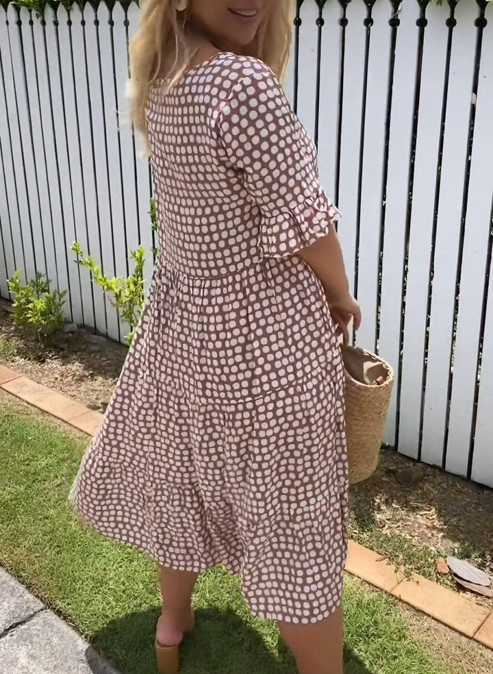 Zora | Classic Short Sleeve Midi Dress