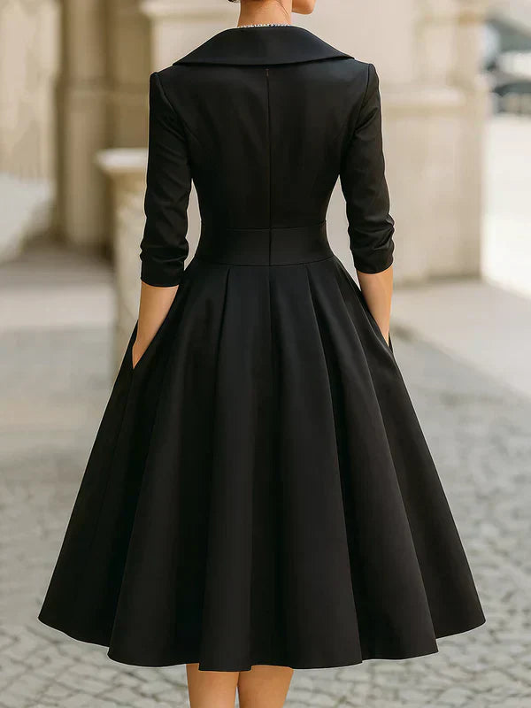 Gabriella | Elegant Wrap Neck Midi Dress