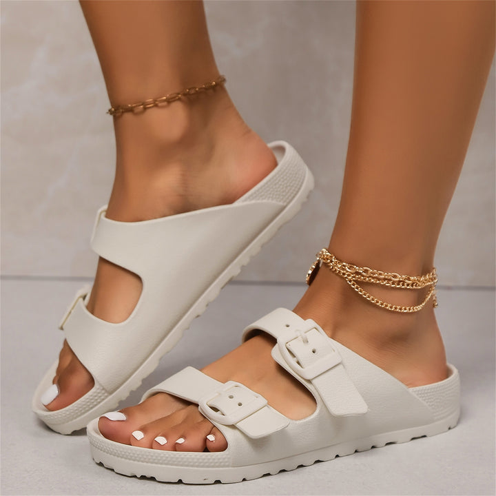 Sadie | Cushioned Double-Buckle Slide Sandals